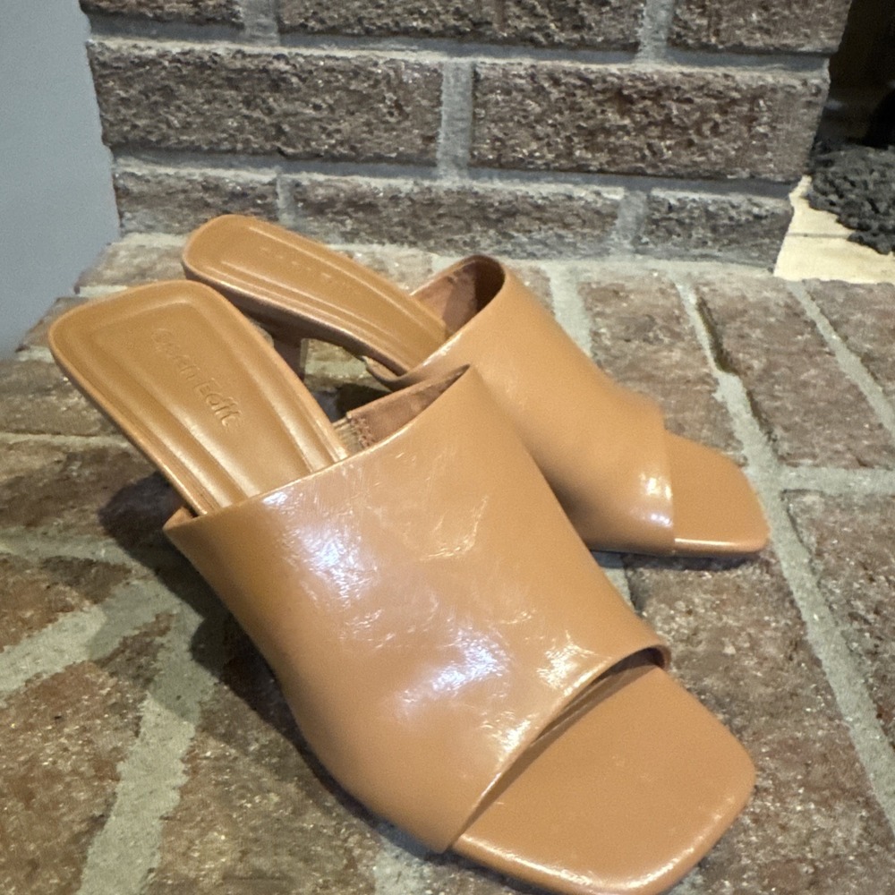 Open Edit Womens Tricia Square Toe Slide Mules Sz 6M #535 Minimalist Slip On